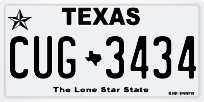 TX license plate CUG3434