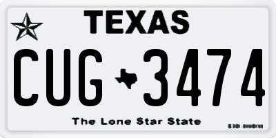 TX license plate CUG3474