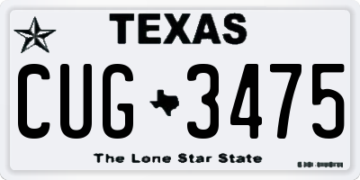 TX license plate CUG3475