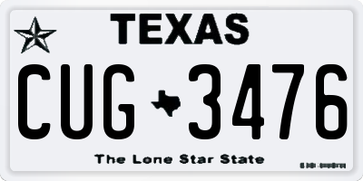 TX license plate CUG3476