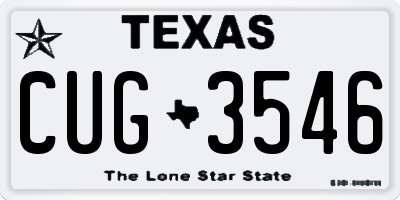 TX license plate CUG3546
