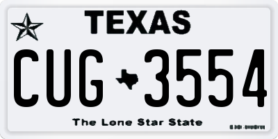 TX license plate CUG3554