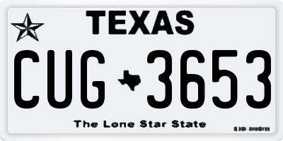 TX license plate CUG3653