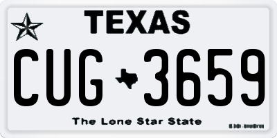 TX license plate CUG3659
