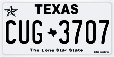 TX license plate CUG3707