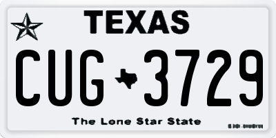 TX license plate CUG3729