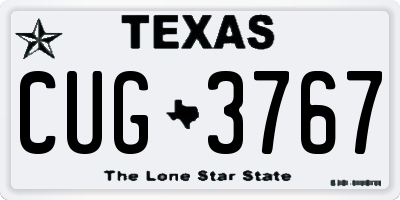 TX license plate CUG3767