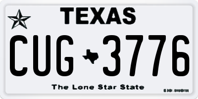 TX license plate CUG3776