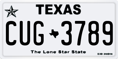 TX license plate CUG3789