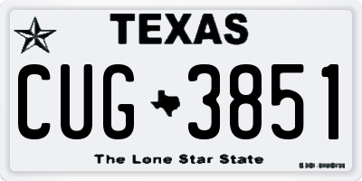 TX license plate CUG3851