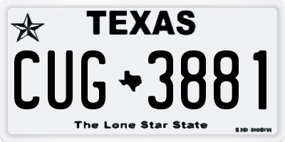 TX license plate CUG3881