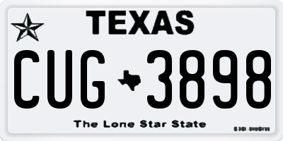 TX license plate CUG3898
