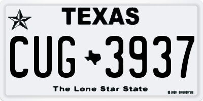 TX license plate CUG3937