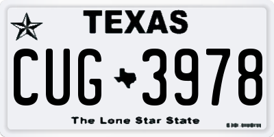 TX license plate CUG3978