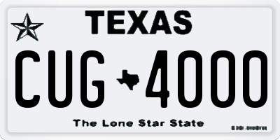 TX license plate CUG4000
