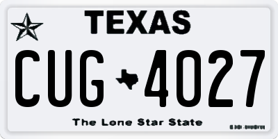 TX license plate CUG4027