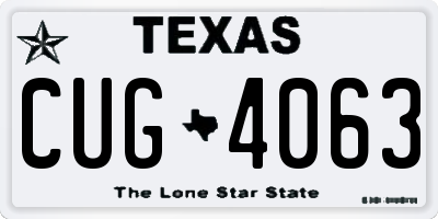 TX license plate CUG4063