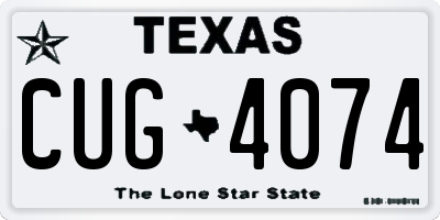 TX license plate CUG4074