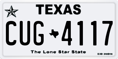 TX license plate CUG4117