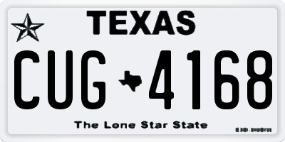TX license plate CUG4168