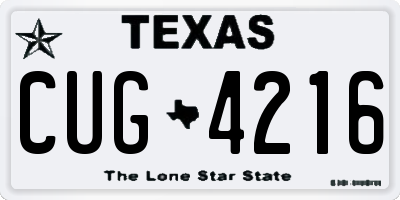 TX license plate CUG4216