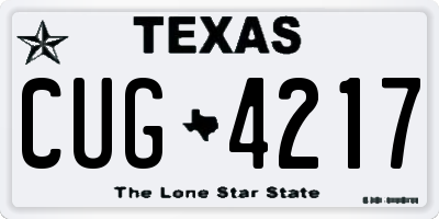 TX license plate CUG4217