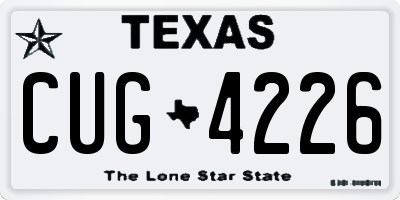 TX license plate CUG4226