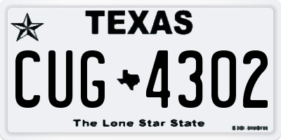 TX license plate CUG4302