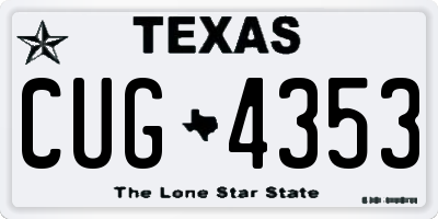 TX license plate CUG4353