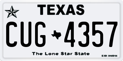 TX license plate CUG4357