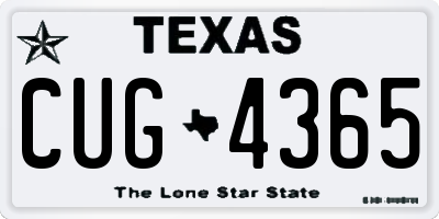 TX license plate CUG4365
