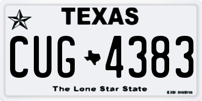 TX license plate CUG4383