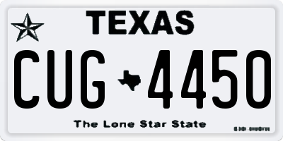 TX license plate CUG4450