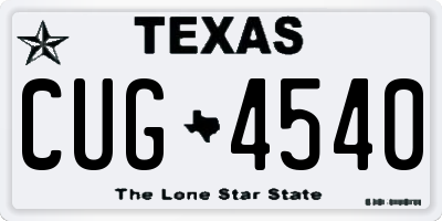 TX license plate CUG4540