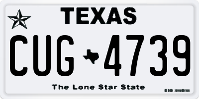 TX license plate CUG4739