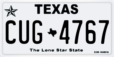TX license plate CUG4767