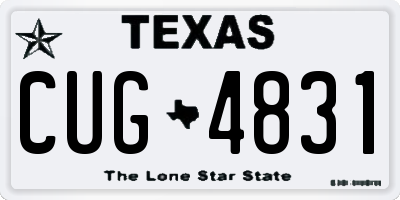 TX license plate CUG4831