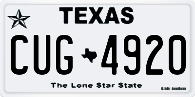 TX license plate CUG4920