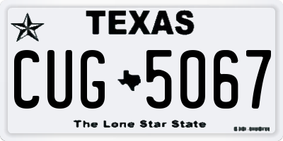TX license plate CUG5067