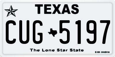 TX license plate CUG5197