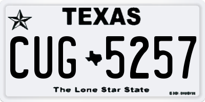 TX license plate CUG5257