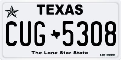 TX license plate CUG5308