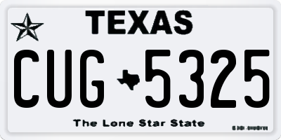 TX license plate CUG5325