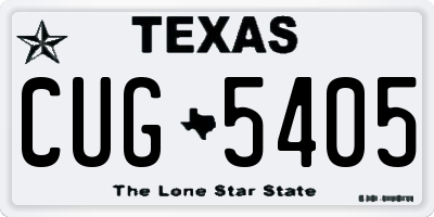 TX license plate CUG5405