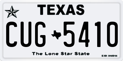 TX license plate CUG5410