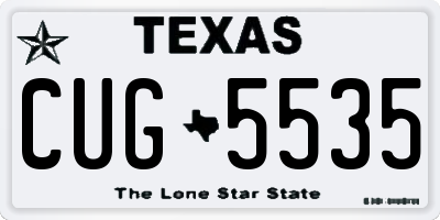 TX license plate CUG5535