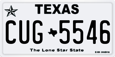 TX license plate CUG5546