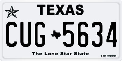 TX license plate CUG5634