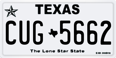 TX license plate CUG5662