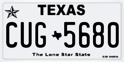 TX license plate CUG5680